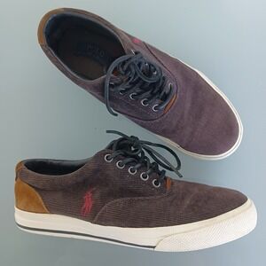 Polo Ralph Lauren Vaughn Mens Brown Corduroy Suede Sneakers 9D 01087 F17